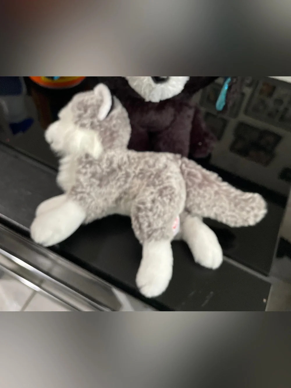 Ty Plush Husky Puppy - Gray, White and Black
